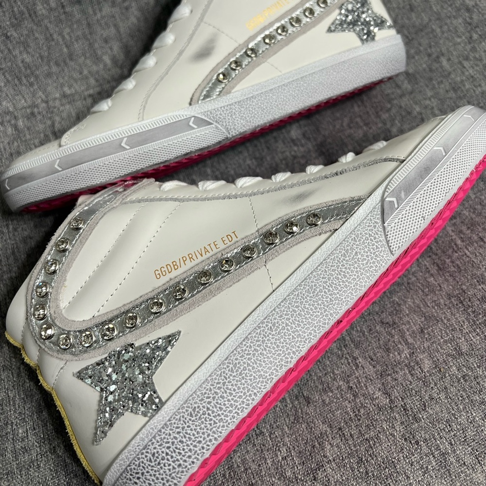 Golden Goose
Slide Crystal Leather Mid Sneakers Pink Sole